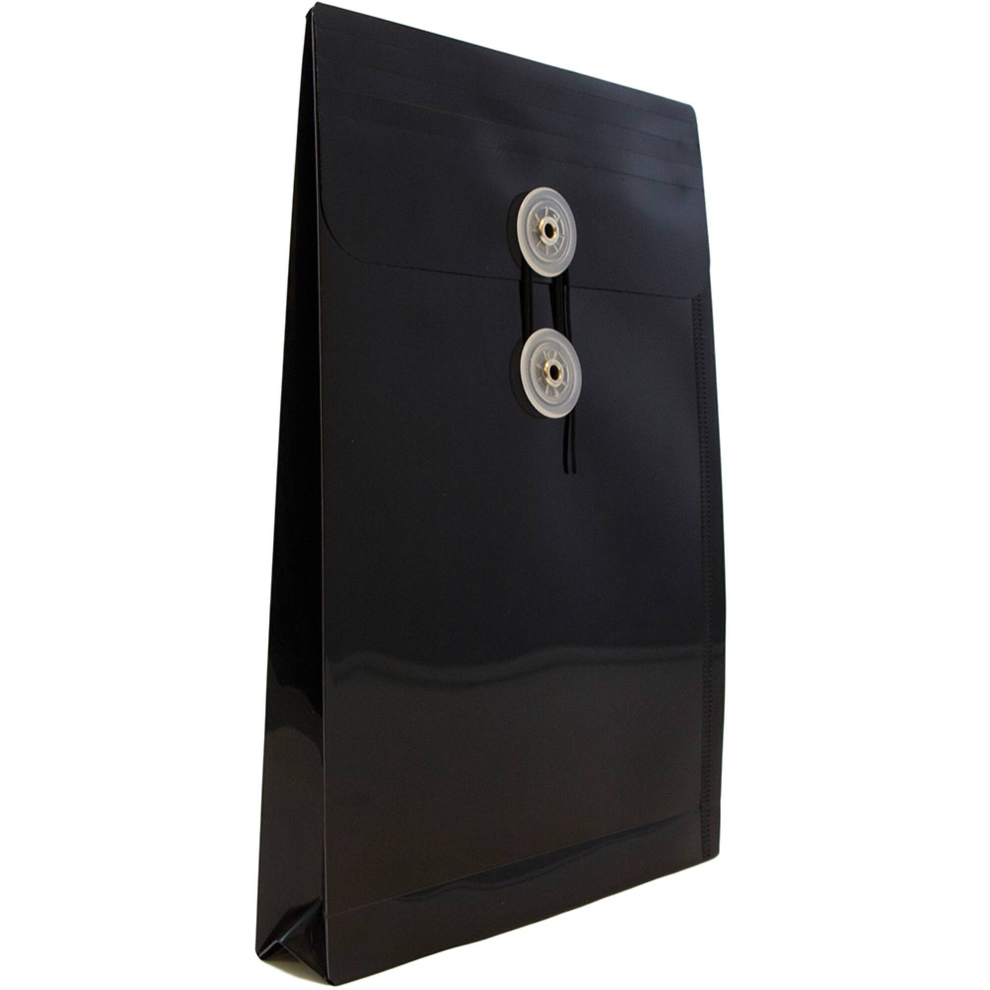 JAM Paper 6.25" x 9.25" Button & String Tie Closure Plastic Envelopes